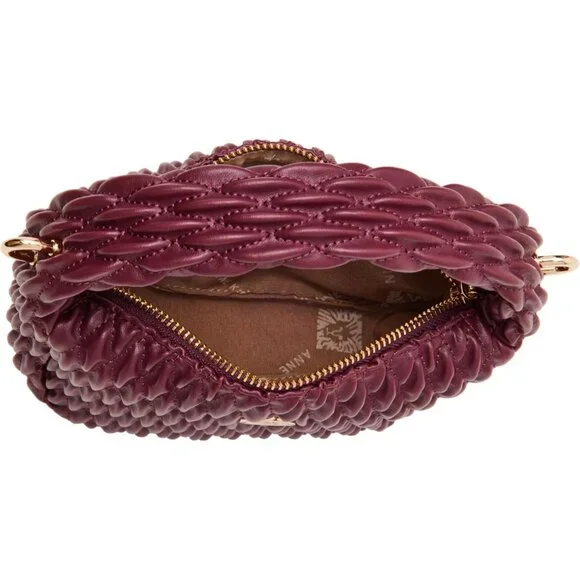 Women's Rounded Mini Chic Crocodile-Embossed Crossbody Cherry Lacquer